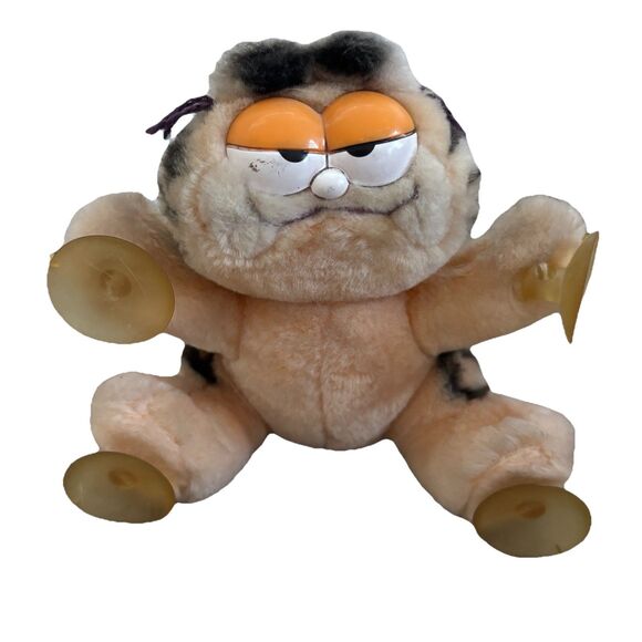 Vtg 1981 Dakin Garfield Plush Suction Cup Cat Toy "Climbing Walls" Striped 6" - Picture 1 of 10